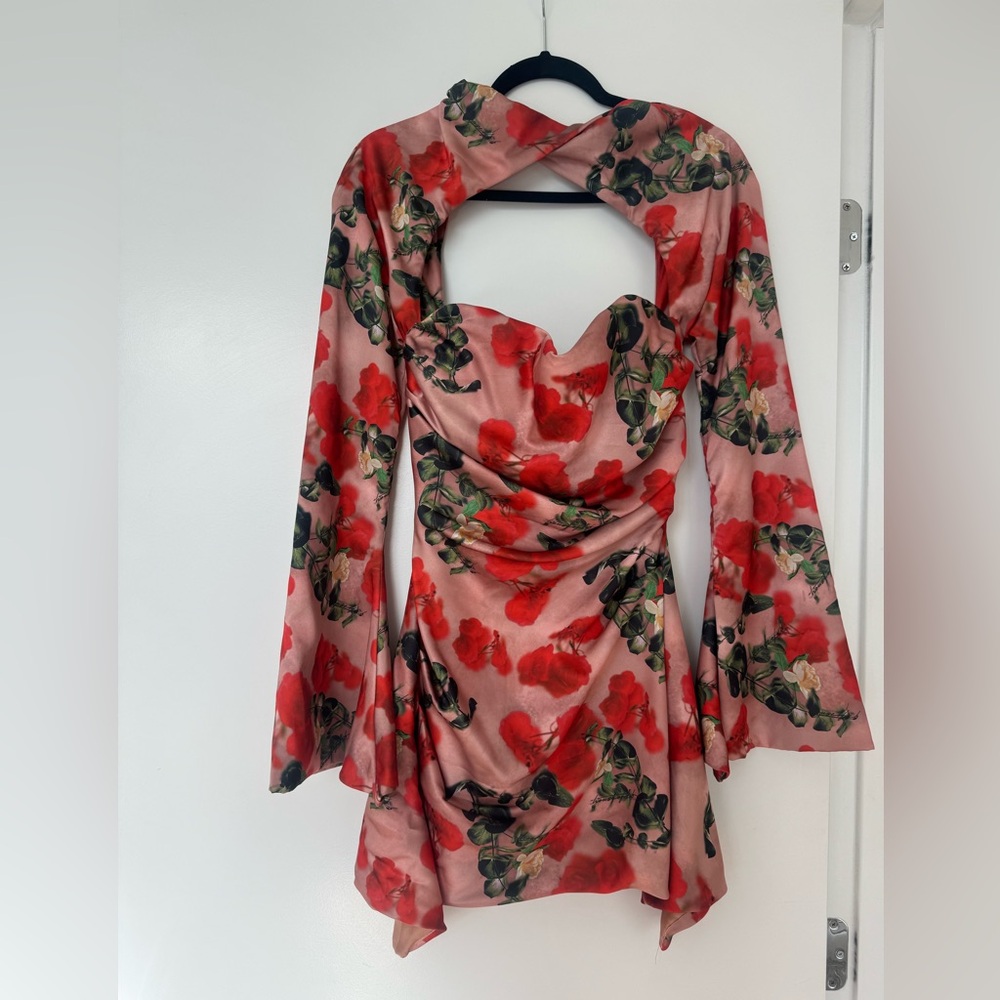 House of CB Red Floral Mini Dress
